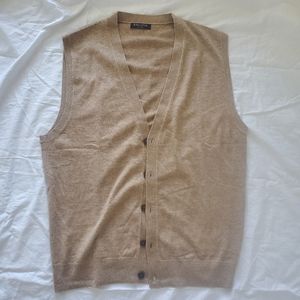 Kallspin Cashmere Blend Vest Pullover Coffee Men's XL Blend business casual